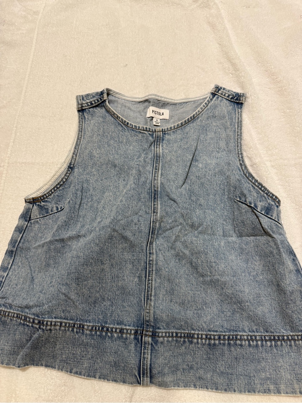pistola light denim sleeveless tank top